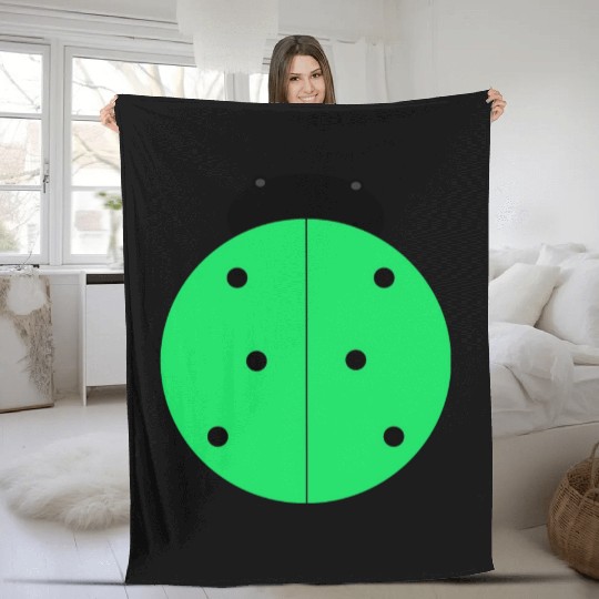 green ladybug Fleece Blankets