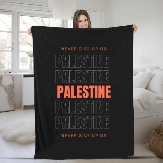 Orange and White Simple Palestine Fleece Blankets