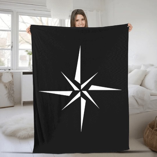Nautical star. Compass rose, cardinal directions Fleece Blankets
