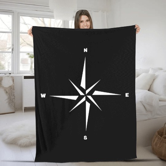 Nautical star. Compass rose, cardinal directions Fleece Blankets