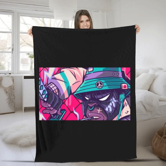 Digital Monkey Fleece Blankets