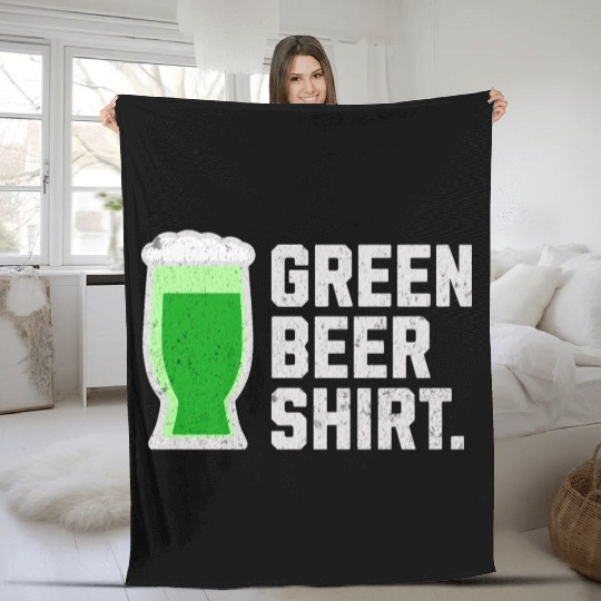 Green Beer Fleece Blankets for St. Patrick's Day