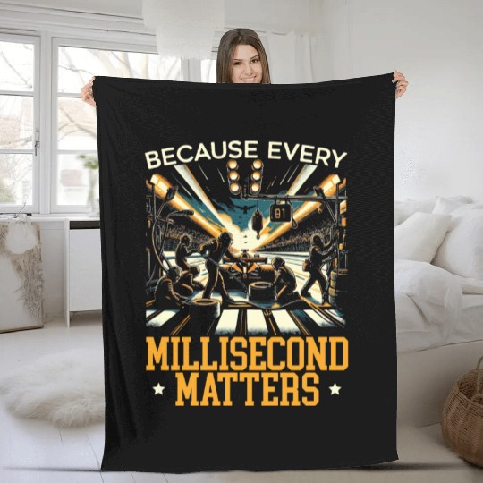 Pit Crew Race Car Racing Race Track Motorsport Fleece Blankets