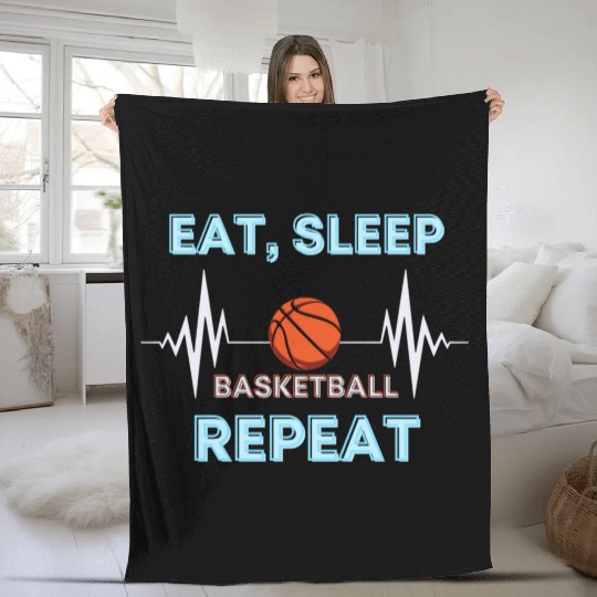 Basketball Lifestyle - Eat Sleep Basketball Repeat Fleece Blankets