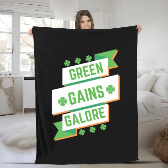 Green Gains Galore Fitness Fleece Blankets