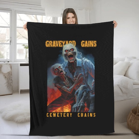Graveyard Gains Cemetery Chains Fleece Blankets