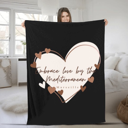 Embrace love by the Mediterranean Fleece Blankets
