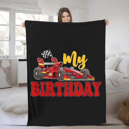 Fun My Birthday Race Car Boys Girls Youth Men.. Fleece Blankets