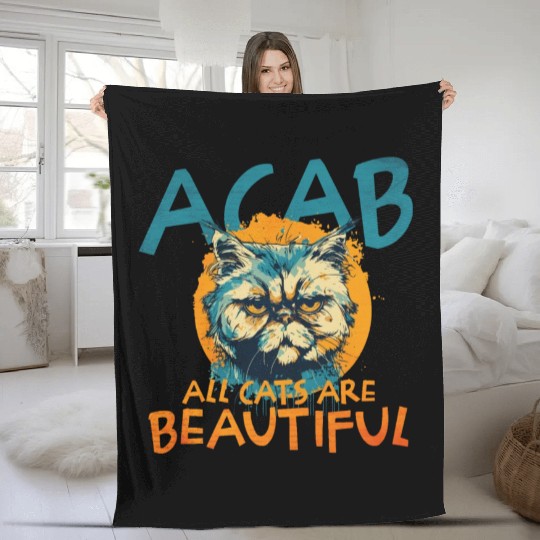 ACAB All Cats Are Beautiful Fleece Blankets