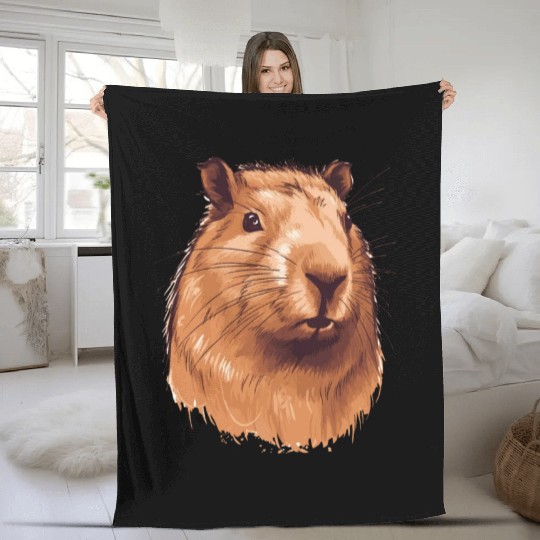 Capybara In Nature Fleece Blankets