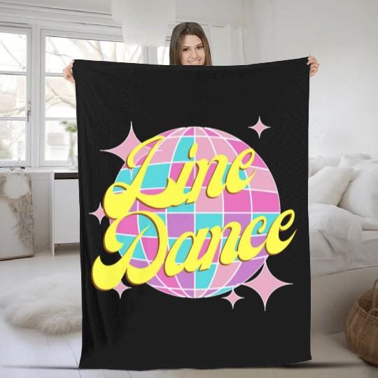Line dance disco ball in fun neon party colors Fleece Blankets