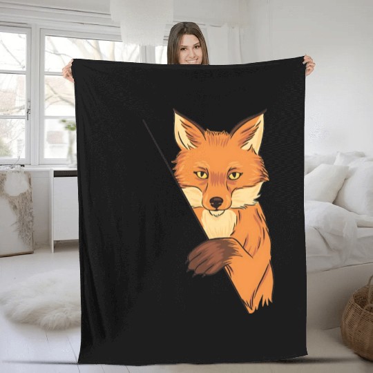 Red Fox Cartoon Animal Kingdom Nature Fleece Blankets
