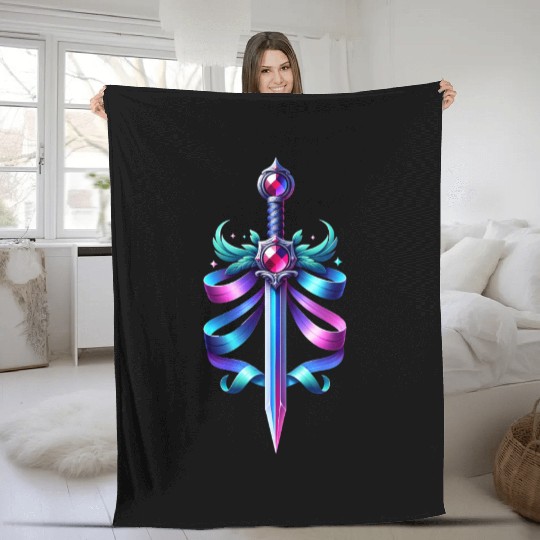 Colorful Crystal Sword Fleece Blankets