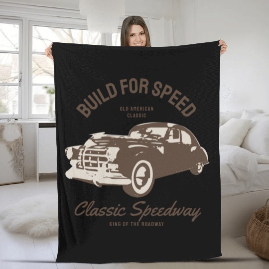 Build for speed, classic speedway Fleece Blankets