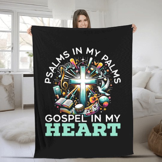 Gospel Music Religious Bible Scripture Christian Fleece Blankets