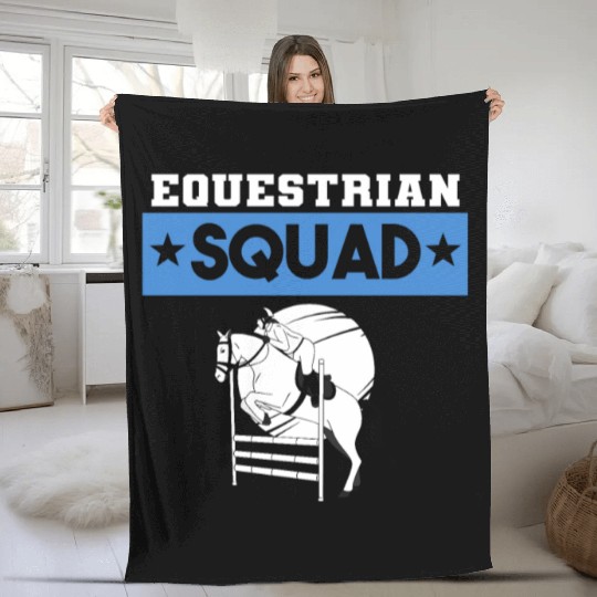 Horse Riding Horse Rider Fleece Blankets