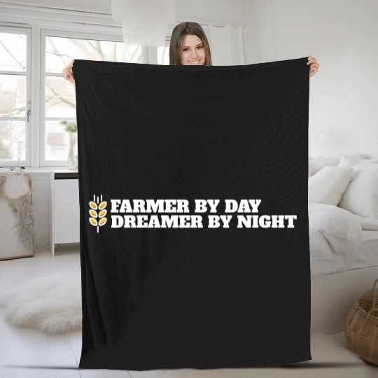 farmer by day dreamer by night Fleece Blankets