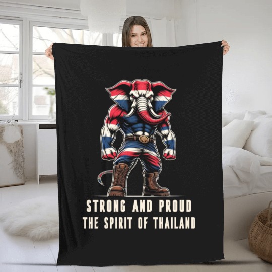 Thailand flag elephant Fleece Blankets