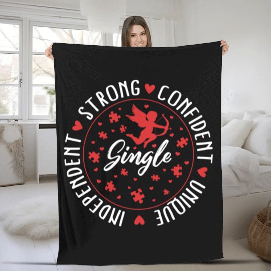 Single Awareness Fleece Blankets, Single Independent Strong
