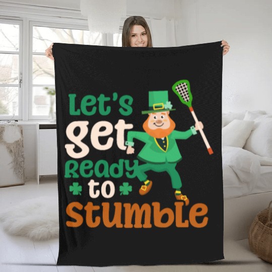 Lacrosse St. Patricks Day Ready To Stumble Fleece Blankets