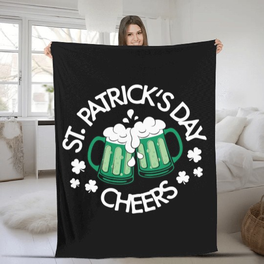 St. Patrick's Day Cheers Irish Beer Fleece Blankets