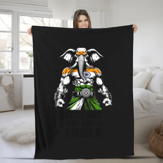 India elephant legends design Fleece Blankets