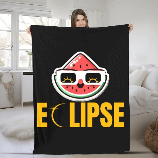 Eclipse Slice: Melon with Attitude! Fleece Blankets