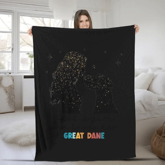 Just a girl who loves her great dane Fleece Blankets