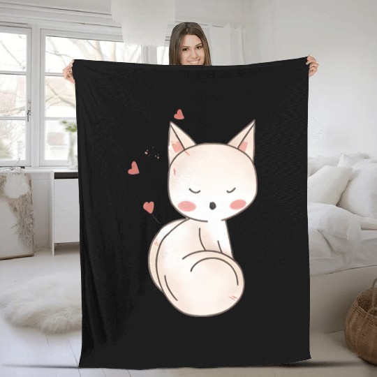 White Fox Fleece Blankets