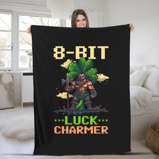 St. Patricks Day Gaming 8-Bit Luck Charmer Fleece Blankets
