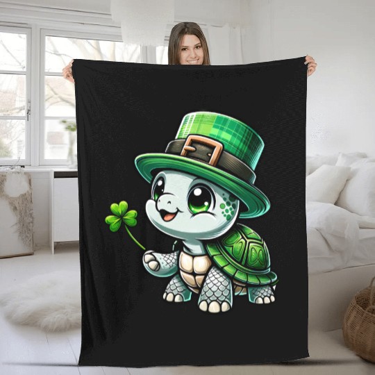 St. Patrick's Turtle Celebration Fleece Blankets