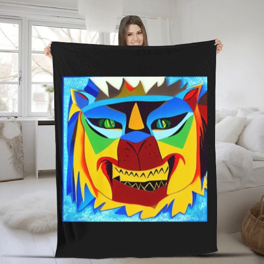 abstract lion Fleece Blankets