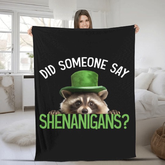 Did Someone Say Shenanigans? Cute Raccoon Fleece Blankets