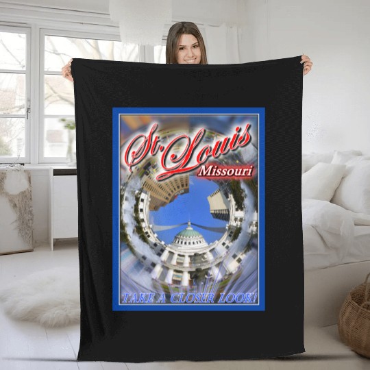 Historic Downtown St. Louis Arch & Courthouse Fleece Blankets