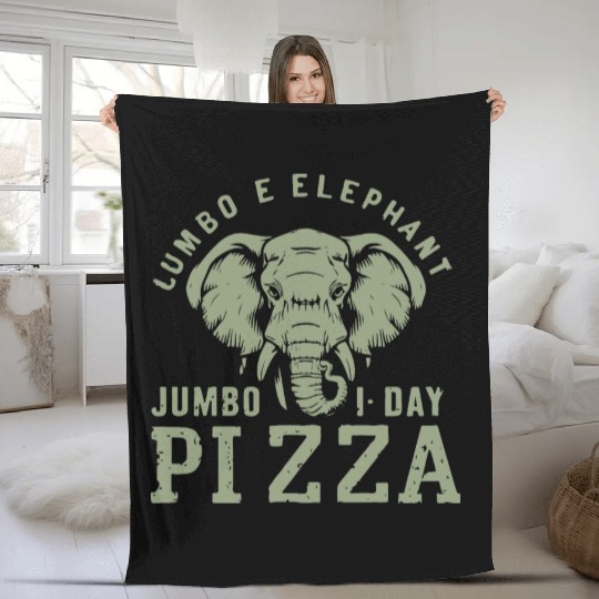 Jumbo Elephant Pizza Pi Day Food Fleece Blankets