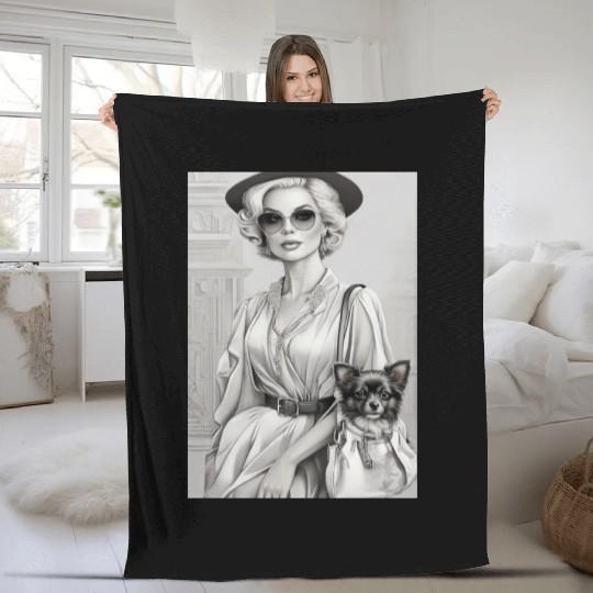 Modern women love to protect and take care of pets Fleece Blankets