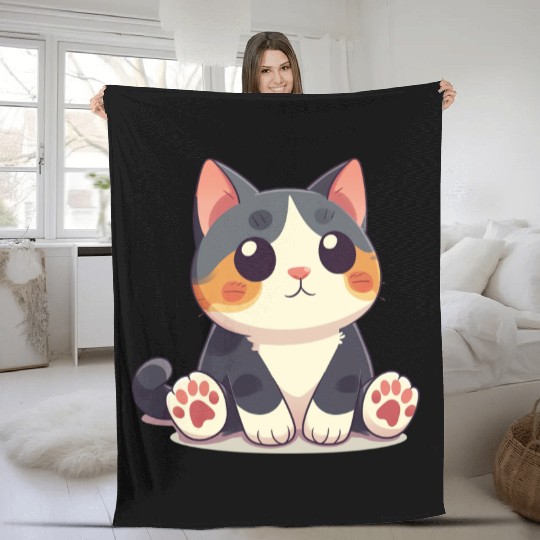 Super Cute Kawaii Cat Fleece Blankets