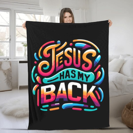 Jesus Has My Back 24 Fleece Blankets