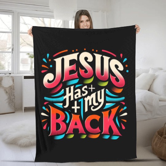 Jesus Has My Back 22 Fleece Blankets