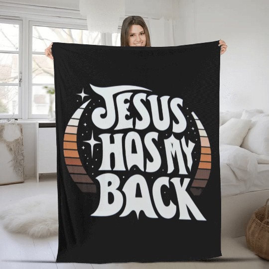 Jesus Has My Back 23 Fleece Blankets