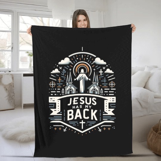 Jesus Has My Back 28 Fleece Blankets