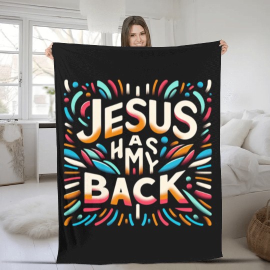Jesus Has My Back 29 Fleece Blankets