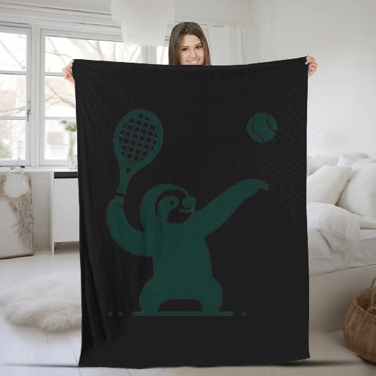 SLOTH TENNIS Fleece Blankets