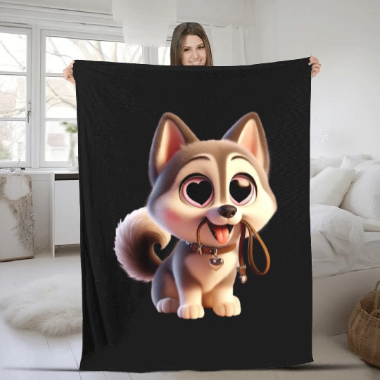 Charming Puppy Love Fleece Blankets