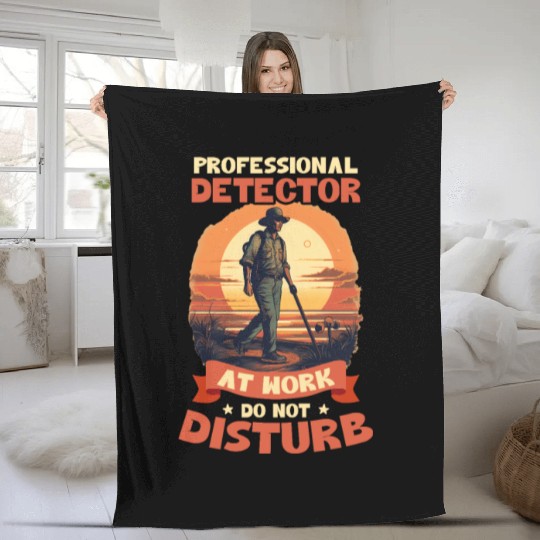 Metal Detecting Professional Detector At Work Fleece Blankets