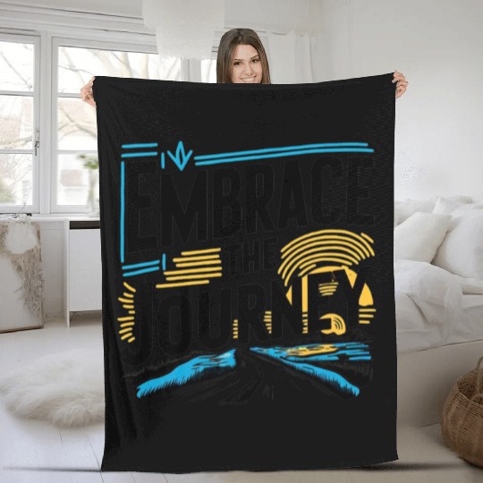 Journey Embrace: Bold Typography Fleece Blankets