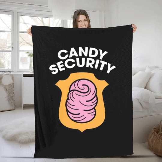 Candy Security Mom Dad Matching Birthday Costume Fleece Blankets