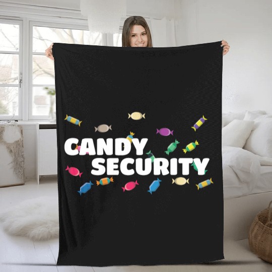 Candy Security Mom Dad Matching Birthday Costume Fleece Blankets