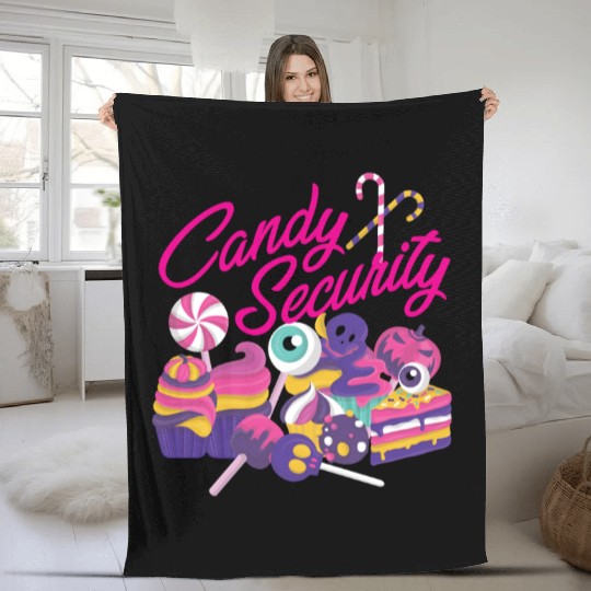Candy Security Mom Dad Matching Birthday Costume Fleece Blankets