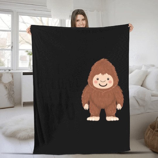 Believe in Bigfoot!"  D83C DF32 D83D DC63 Fleece Blankets